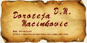 Doroteja Mačinković vizit kartica